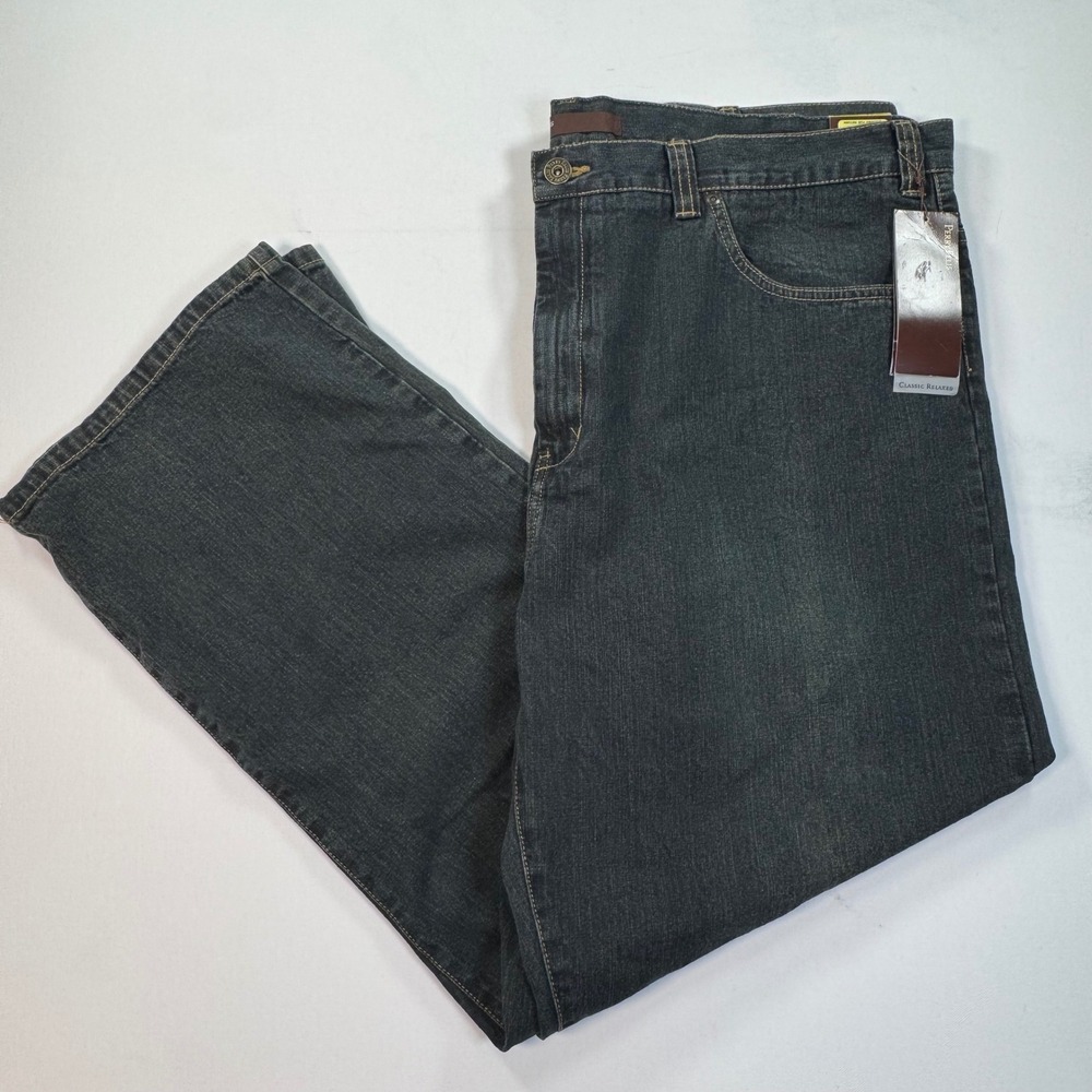 Perry Ellis Mens Classic Relaxed Fit Jeans Dark Wash 100% Cotton 44x30 NWT